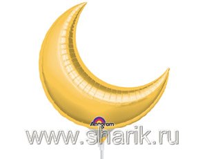 Шар А Б/РИС МЕСЯЦ 17" Металлик Gold