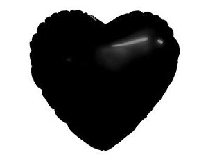 Шар Р Б/РИС СЕРДЦЕ 9" Пастель Black