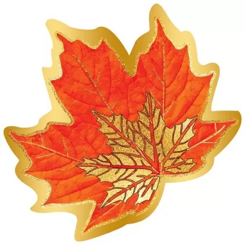 Украшение на двустороннем скотче "Кленовый лист красный" Отделка