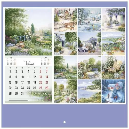 Календарь настенный перекидной на скрепке "Пейзажная романтика"