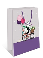 Пакет подарочный "Панда на велосипеде" (ВС)