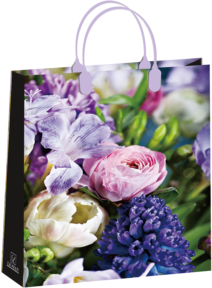 Пакет пластиковый подарочный "Весенние цветы" (БОЛЬШОЙ)