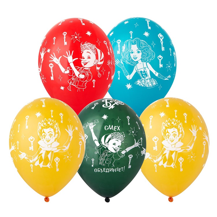 Шар латексный 14" Пастель Шелкография "Буратино в компании"