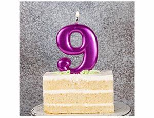 Свеча-цифра "9" Ярко-розовая 8 см