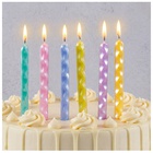 Свечи для торта с подставками Цунами Пастель перламутр 10 см 6 шт