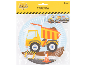Тарелка бумажная Техника 17 см 6 шт
