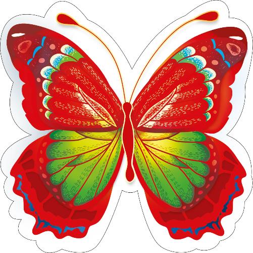 Украшение на двустороннем скотче "Красная бабочка"