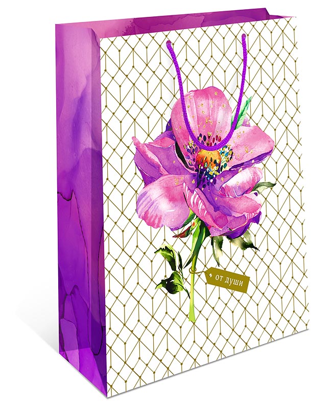 Пакет подарочный "Яркий цветок" (DE)