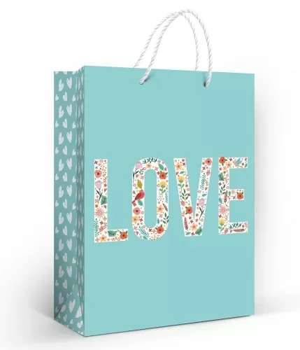 Пакет подарочный матовая ламинация "LOVE" (ML)