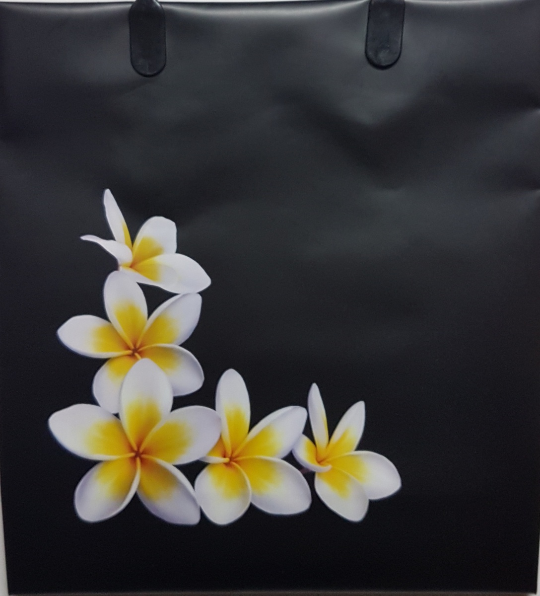 Пакет пластиковый подарочный "Бело-жёлтые цветочки" (МАЛЫЙ)