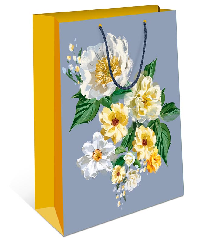 Пакет подарочный СТАНДАРТ ПЛЮС "Белые цветы" (ВС)