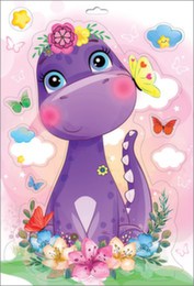 Наклейка оформительская "Фиолетовый динозаврик" Формат А4