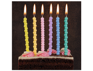 Свечи для торта с подставками Пузыри Пастель 12 см 6 шт