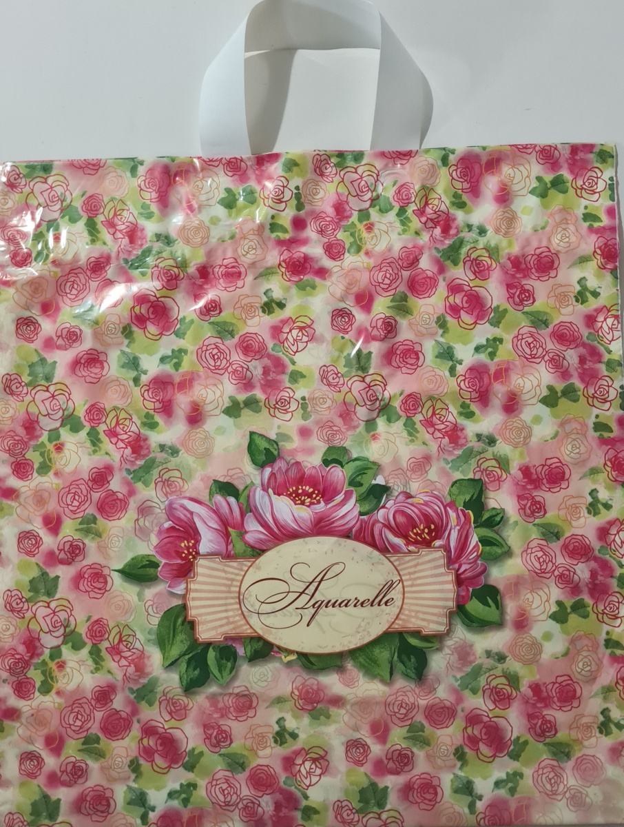 Пакет полиэтиленовый с петлевой ручкой "Акварель" (40х42)