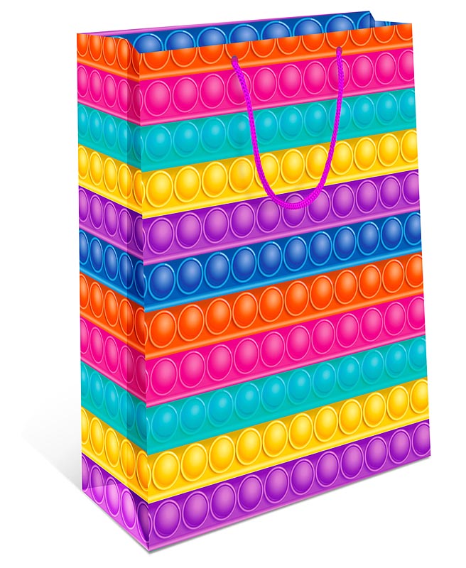 Пакет подарочный "Разноцветные пупырки" (DE)