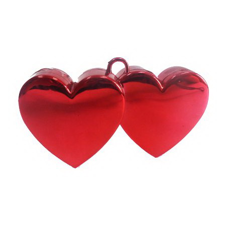 Грузик для шара "Два сердца" красный 170 гр