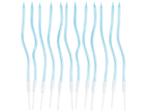 Свечи для торта с подставками Волна ГОЛУБЫЕ 13 см 12 шт