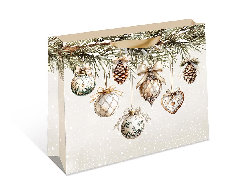 Пакет подарочный бумажный СТАНДАРТ ПЛЮС "Игрушки на ветке" (ААА)