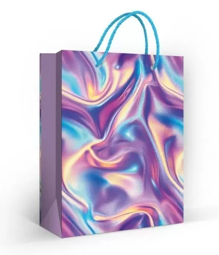 Пакет подарочный матовая ламинация "Голографическая волна" (MS)