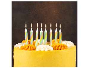 Свечи для торта с подставками Радужная Пастель 8 см 8 шт