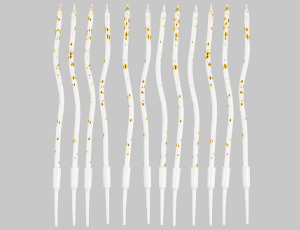 Свечи для торта с подставками Волна БЕЛЫЕ искры 13 см 12 шт