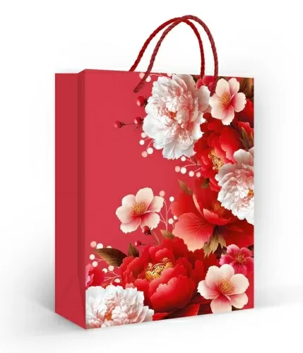 Пакет подарочный матовая ламинация "Роскошные цветы" (MS)