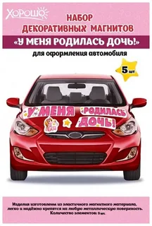 Набор декоративных магнитов "У меня родилась дочь!"