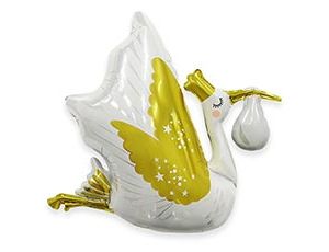 Шар К ФИГУРА Аист бело-золотой
