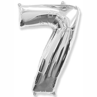 Шар фольгированный Ф ЦИФРА 7 32" Silver