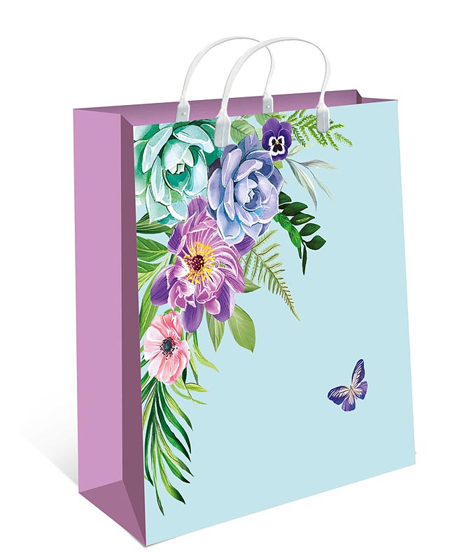 Пакет пластиковый подарочный "Нежные цветы" (МАЛЫЙ)