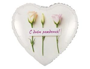 Шар К 18" РУС ДР Розы нежные