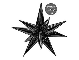 Шар Р 3D ЗВЕЗДА 26" Составная Black