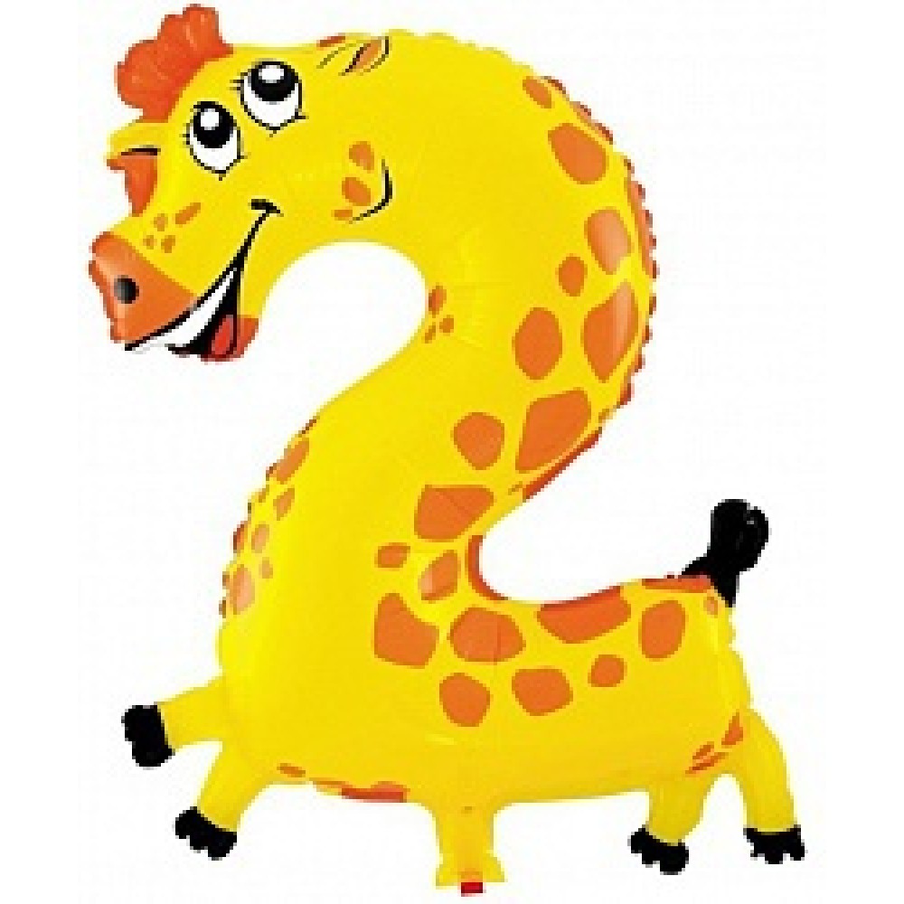 Шар Цифра "2"  "Жираф" (16")
