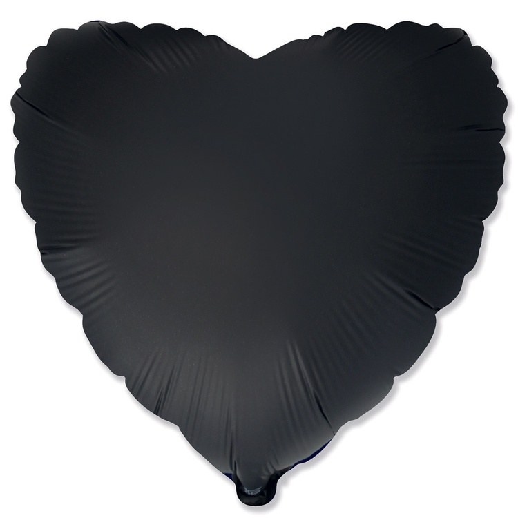 Шар Ф Б/РИС 18" СЕРДЦЕ Сатин Black